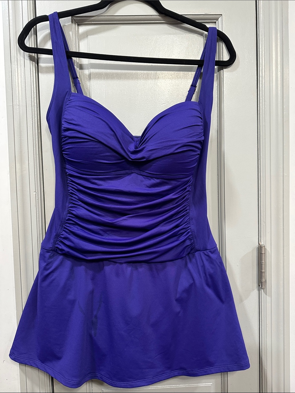 La Blanca Royal Purple Ruched Swimdress